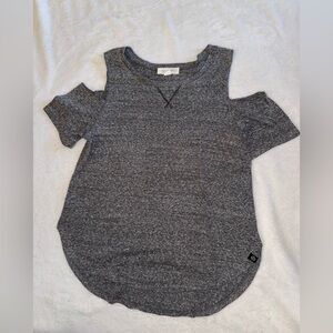 Gray Cold Shoulder Women's Top